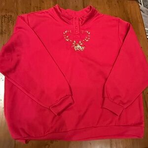 VINTAGE BLAIR 1985 Cottage Core Sweatshirt with Embroidered Heart Design